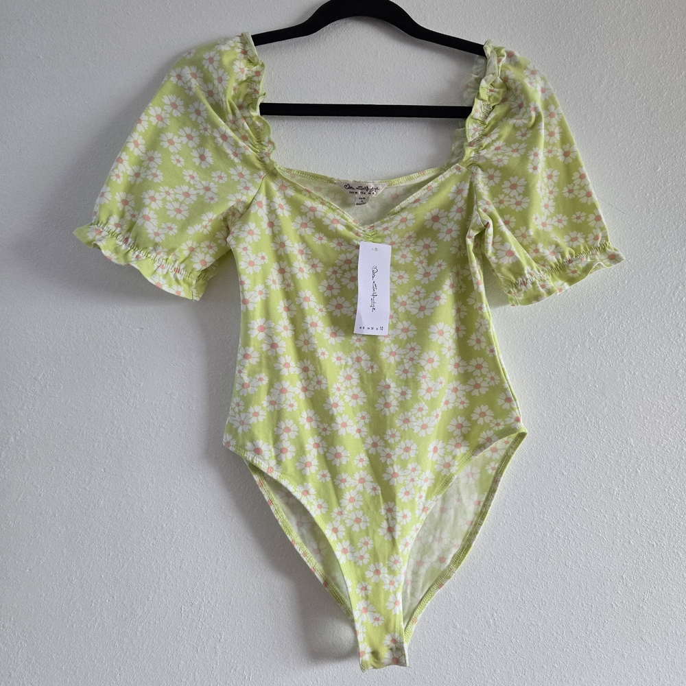 NWT Floral Puff Sleeve Bodysuit Miss Selfridge Size US 6